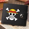 Zappazoso Anime Straw Hat Pirate Skull Bifold Canvas Wallet One