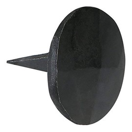 Set of 12 Round Pyramid Decorative Iron Nails, 1 1/4 X 1 Inch, Natural Black Iron Finish