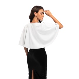 Women's Soft plush Shawl Wraps Shrug stunning pearls for Evening Dress Wedding Cape Cover Up 1920s White Shawl