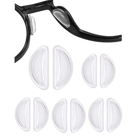 Eyeglass Glasses Nose Pads,BEHLINE Stick on Anti-Slip Adhesive Glasses Nose Piece,Soft Silicone Strong Sticky Nose Bridge Pads Air Chamber Sunglass Nose Guard for Plastic Frame/Full Frame (Clear)