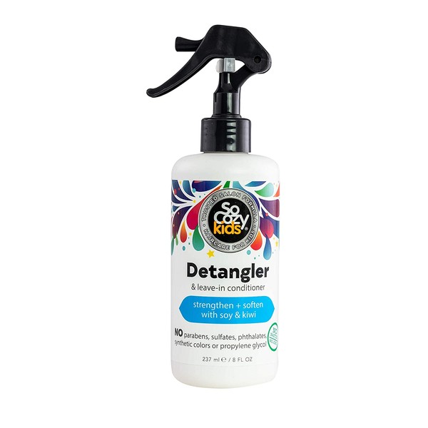 SoCozy Detangler | Leave-In Conditioner Spray | For Kids Hair | Strengthens and Softens | 8 fl oz | No Parabens, Sulfates, Synthetic Colors or Dyes