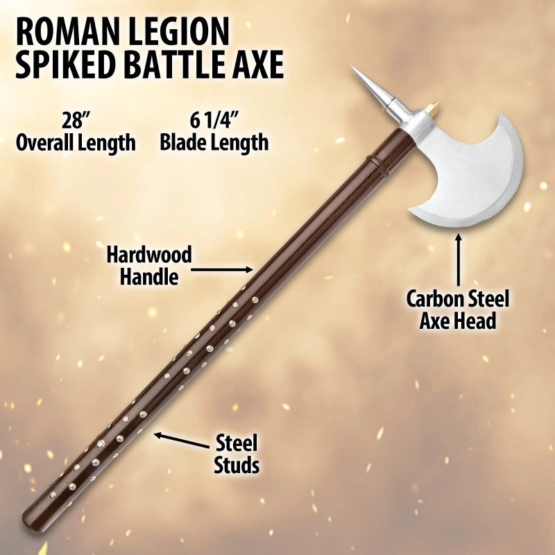 K Exclusive Roman Spiked Battle Axe | Historical Display Piece