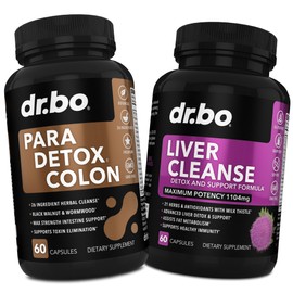 DR. BO Colon Cleanse Pills Body Detox & Liver - Intestinal Guard Cleanser for Stomach & Liver Cleanse Detox Support Supplement - Herbal Wormwood Black Walnut Clove, Milk Thistle Dandelion Supplements