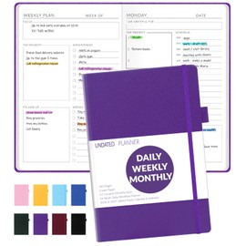 Forvencer Planner, Daily, Weekly & Monthly Planner 2024-2025 Academic Year, Durable Hardcover Weekly Planner for Work, School, Home, Start Anytime, A5(5.8'' x 8.3''), Purple