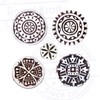 Popular Designs Round and Floral Wooden Printing Blocks (Set of