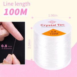 Elastisches Band für Armbänder, 0.8mm 100m Armband Gummiband Elastisch Transparent Schmuckfaden Gummifaden für Armbänder für Perlenschmuck Armbänder Basteln Herstellung von Schmuck verwendet