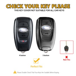 FT FUNTOR 4-Key Gold Edged Key Fob Cover for Subaru with Gold Metal Buckle, Suitable for Crosstrek Legacy Outback Impreza (Blue)
