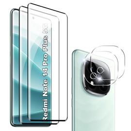 Fhyeugfy for Xiaomi Redmi Note 14 Pro+/Plus 5G Screen Protector,[2+2 Pack] Screen Protector+Camera Lens Protector,9H,Tempered Glass,Bubble-Free,Anti-Scratch