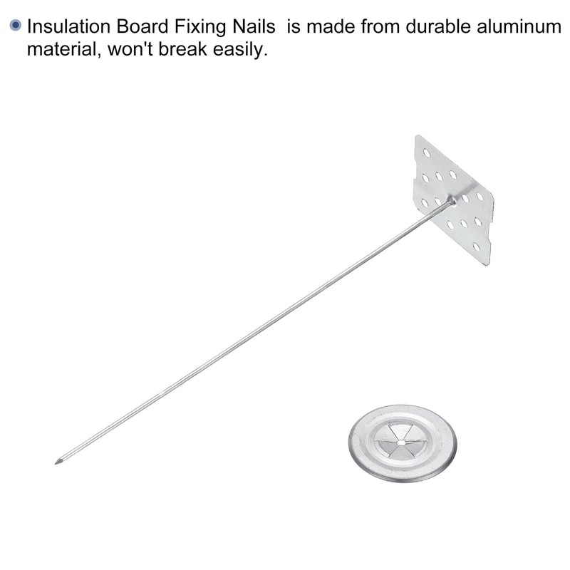 PATIKIL 180mm Perforated Insulation Pins with Round Washer,50 Sets 2in