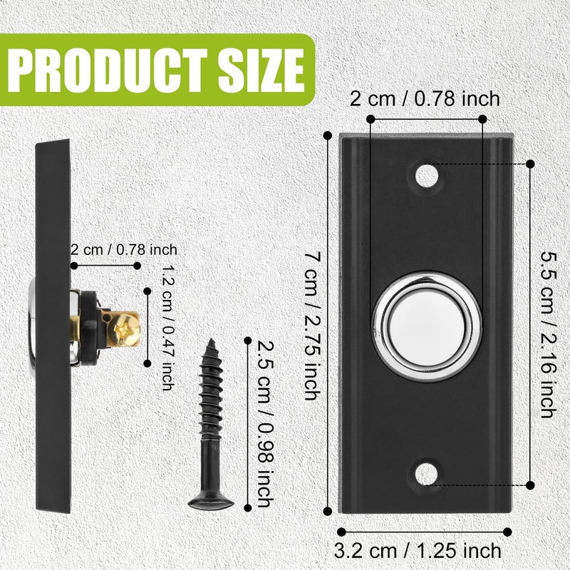 LED Lighted Doorbell Push Button, Round Doorbell Push Button Replacement