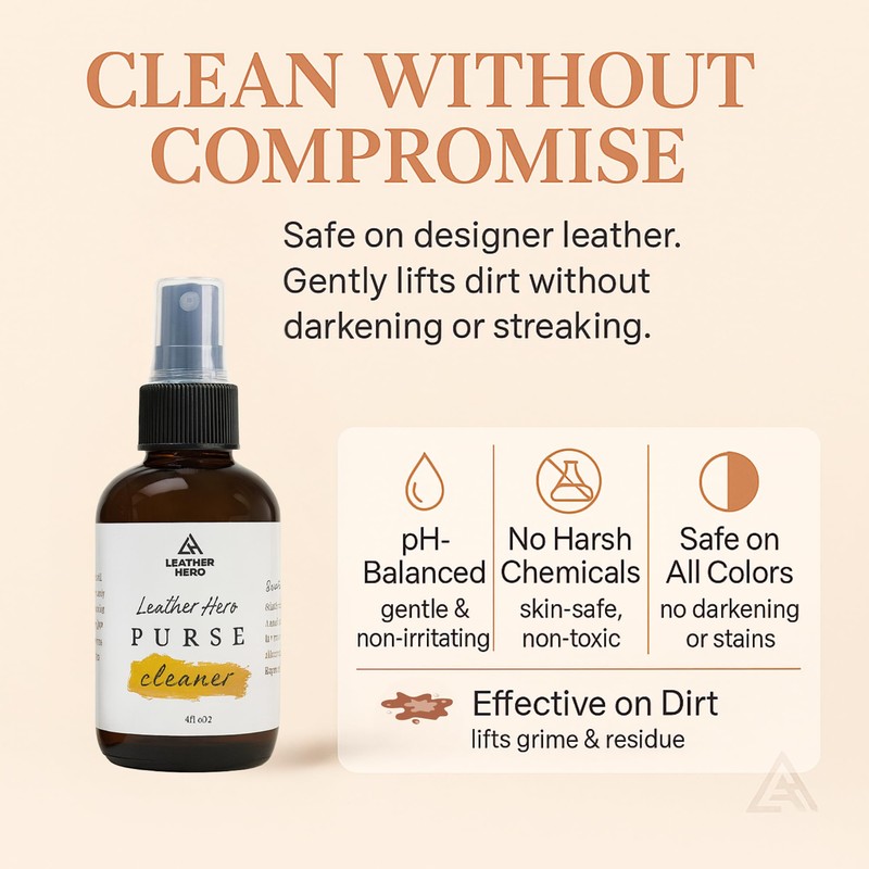 Leather Purse Cleaner & Conditioner Kit – 4pc Set with