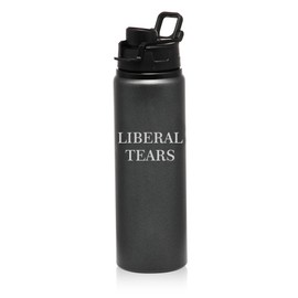 25 oz Water Bottle Sports Travel Mug Gift Liberal Tears (Charcoal)