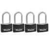 Master Lock Covered Aluminum Padlock with Key, 141QLF, 4 Pack