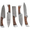 Wild Turkey Handmade Damascus 5pc Kitchen Chef Knife Gaming Set
