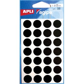 Agipa 111847 Coding Dots Round Diameter: 15 mm, Black