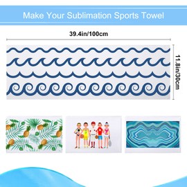 Sublimation Cooling Towels 40 x 12 Inch White Cooling Towels Bulk Microfiber Polyester Blank Ice Towels Breathable Chilly Towel for Face Neck Running Gym Golf Yoga Many Activities (6 Pieces)