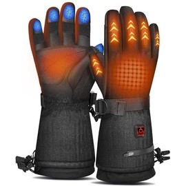 MADETEC Heated Gloves for Men Women,7.4V 22.2Wh Rechargeable Battery Electric Heated Gloves,Full Touchscreen Waterproof Ski Winter Gloves for Outdoor Skiing Hunting Hiking Large