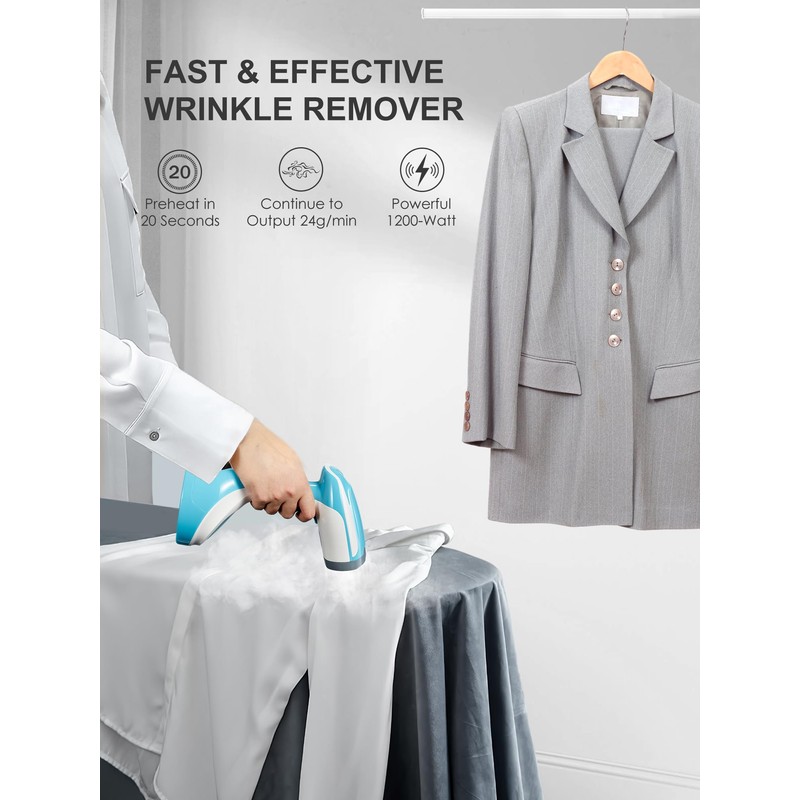 Reemix Steamer for Clothes, Folding Handheld Design Garment Wrinkles Remover,