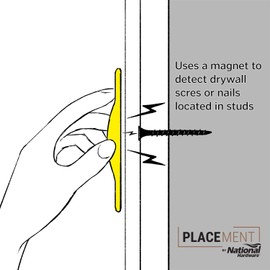 National Hardware N260-154 Magnetic Stud Finder Tool with Responsive Physical Feedback Easily Locate Nails and Screws, Yellow