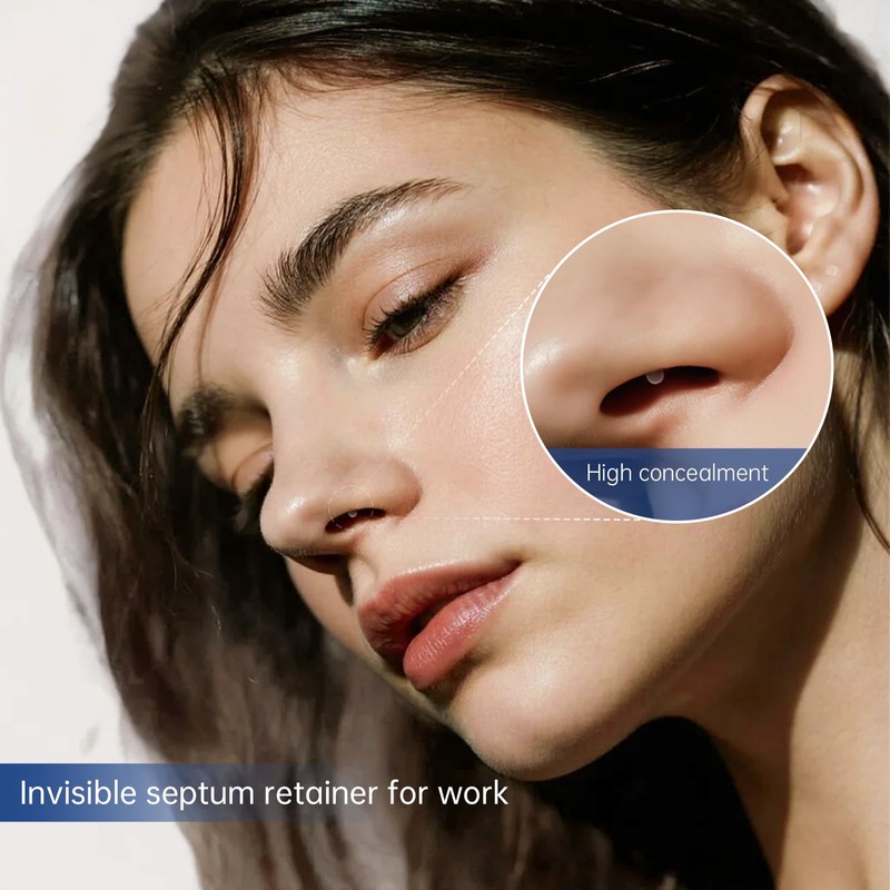Soziprix 30pcs Hypoallergenic Clear Septum Rings Flexible Nose Retainers