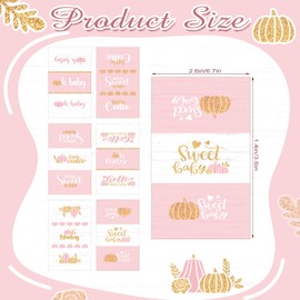 Clabby Pumpkin Baby Shower Candy Wrappers, Shower Mini Candys Bar Miniatures Wrappers Chocolate Bar Label Stickers for Boys Girls Kids Babys Showers Decor (No Candy)