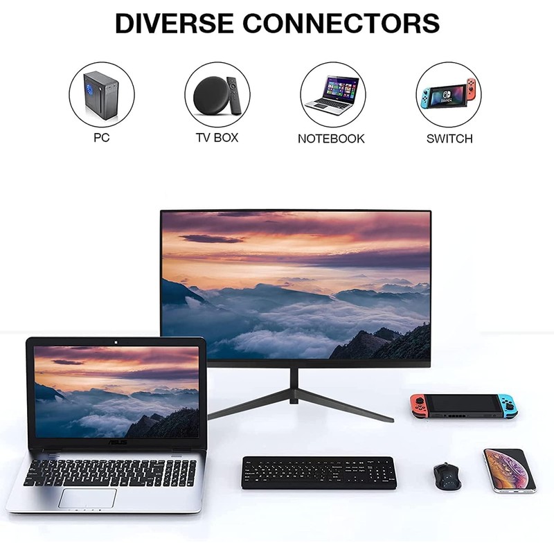 Real HD Security Camera Monitor Screen, 22 Inch 1080P Thin