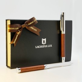 LACHIEVA LUX Rosewood Rollerball Pen with Letter Opener,Nice Gift for for Men and Women