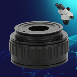 FTVOGUE Microscope Adapter, 0.35X CTV Microscope Lens Cut Telle Adapter Black Metal + Optical Glass Microscope Accessories with Hex Key