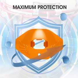 2Pack Mouth Guard Football, Football Mouth Guard Youth, Football Mouthpiece with Strap,No Boil, Soft and Durable, Maximum Breathing Channel,Fits Adult,Youth (Orange)