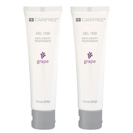 CariFree Gel 1100, Grape Flavored, Anti-Cavity Fluoride Toothpaste with Nano Hydroxyapatite for pH Neutralization, Enamel Protection, Dentist Recommended, Made in The USA (2.4 Ounce, Pack of 2)