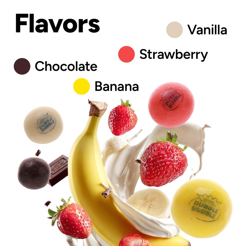 Banana Split Gumballs – 1 Inch Large Bubble Gum Balls
