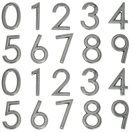 Pack of 20, Self Adhesive Silvery Waterproof Mailbox Numbers 0-9, lyfLux Door Address Numbers Stickers for Apartments, Hotel, Offices, Decoration Projects (2 Inch)