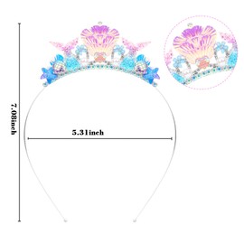 Mermaid Birthday Decorations Mermaid Headband for Girls and Women Pink Seashell Hair Accessories Mermaid Party Favors Birthday Gifts for Girls