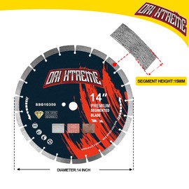 ORIXTREME 14 Inch Diamond Concrete Saw Blade 2Pcs, Segmented General Purpose Blade Dry/Wet Cutting Concrete, Reinforced Concrete, Masonry, Brick, Block,1"-20mm Arbor