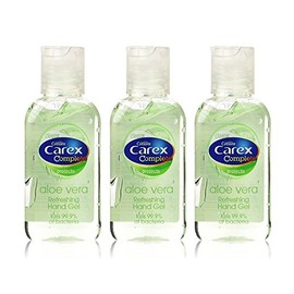 3x Cussons CAREX ALOE VERA Refreshing HAND GEL Antibacterial 50ml Pocket Size