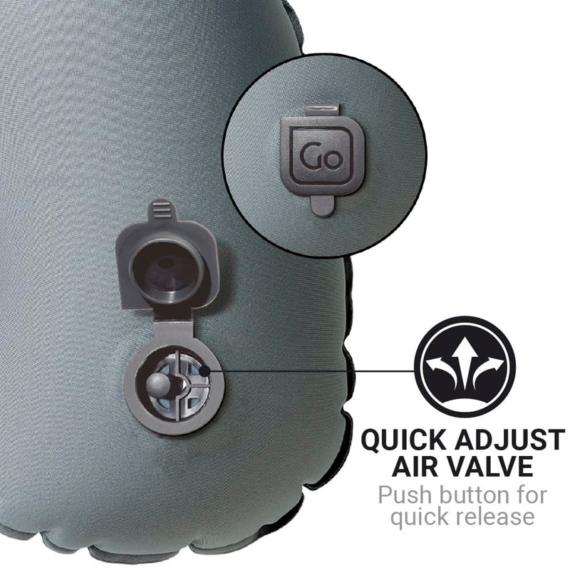 Go Travel Compact Snoozer Inflatable Travel Pillow - Black -