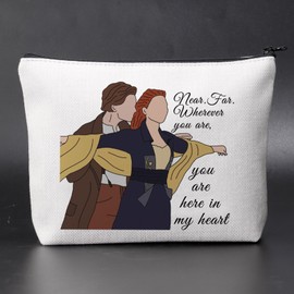 JNIAP Romantic Movie Cosmetic Bag Wherever You Are You Are Here In My Heart Makeup Pouch Valentine's Day Gift Toiletry Bag(in my heart)