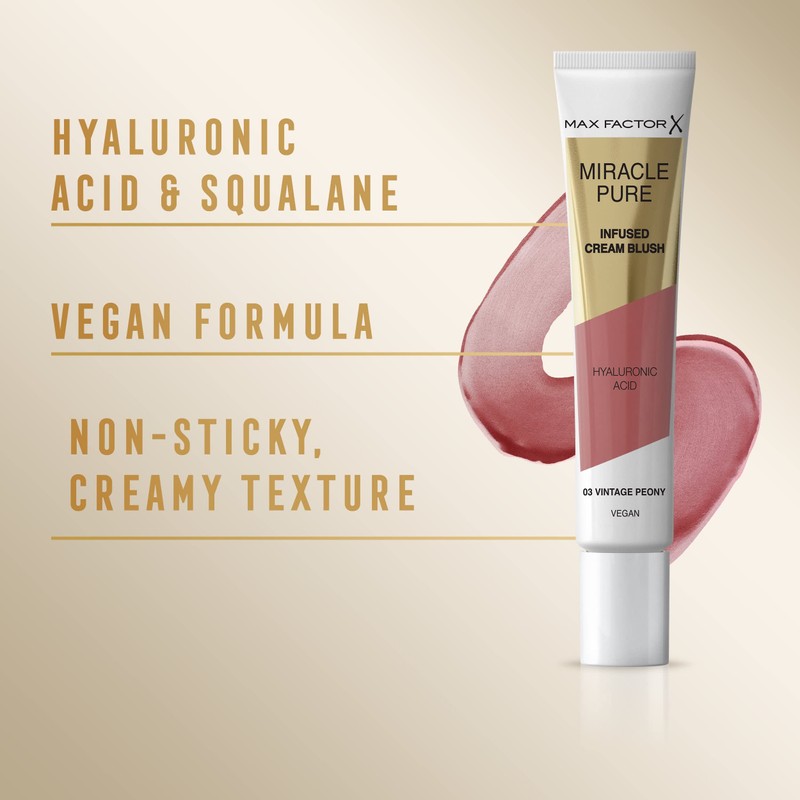 Max Factor Miracle Pure Moisturising Cream Blush, 03 Vintage Peony