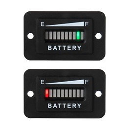 2 Pieces Runleader 36V Battery Indicator Battery State of Charge Meter Gauge for Lead Acid (not Included Trojan Type); Battery Discharge Alert, Use for Golf Cart,Fork Lifts,Star Car, Yamaha (2, 36V)