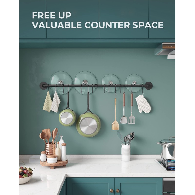 OROPY 38 inch Pot Bar Rack Wall Mounted Detachable Pans