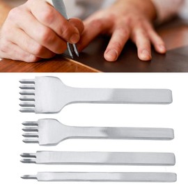 4pcs Punch de Cuero Herramientas DIY Leather Craft de 3mm Herramienta de Perforación de Costura de Cuero 1+2+4+6 Prong Leather Costura de Cuero Herramienta