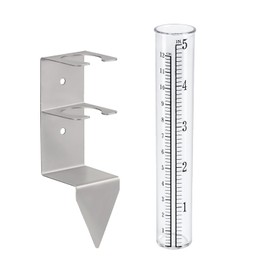 Timenued 5" Capacity Rain Gauge Outdoors Best Rated,Rain Gauge Small Freeze Proof Plastic Rain Gauge for Yard Garden