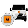 STROBO School Bus Magnetic Sign, 20 x 20 cm, Warning