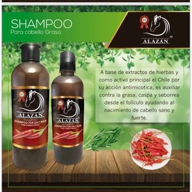 Alazan Shampoo, Con Chile Sabila Y Romero 1 Lt,