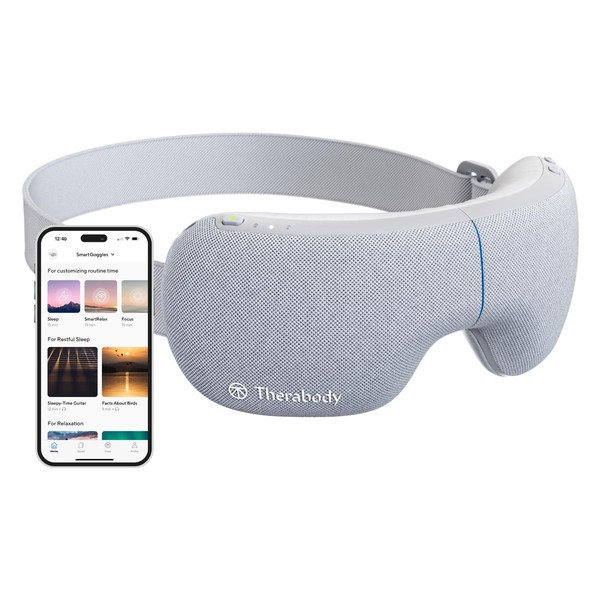 SmartGoggles - Bluetooth Heated Massage Goggles with Modes for Migraine Relief and Improved Sleep Using SmartSense