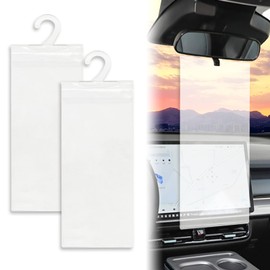 Icyhaws 2PCS Handicap Placard Holder, Universal Car Accessories Ultra Transparent Disabled Parking Permit Placard Protector with Large Hanger Plastic Protective Cover