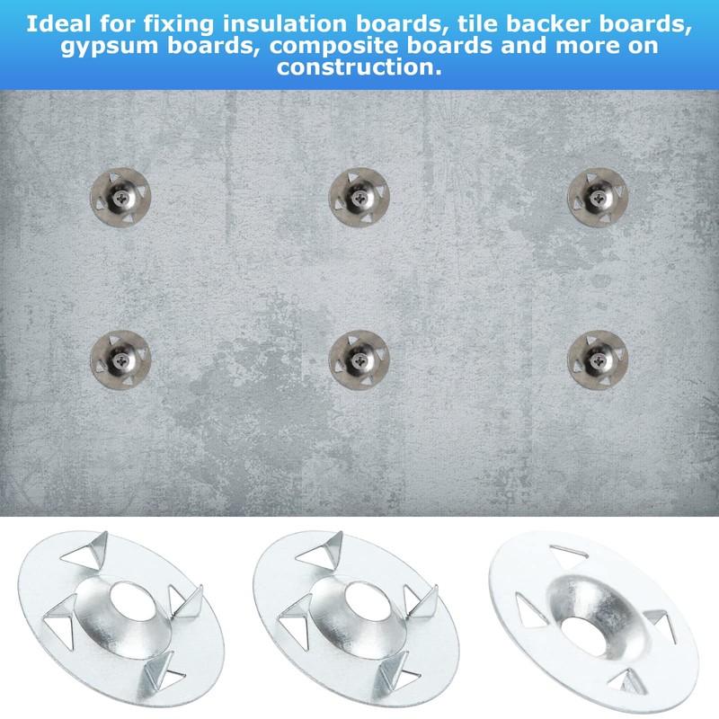 LOLYSIC 500 PCS Washers, 28mm Tile Backer Board Washers, Galvanised