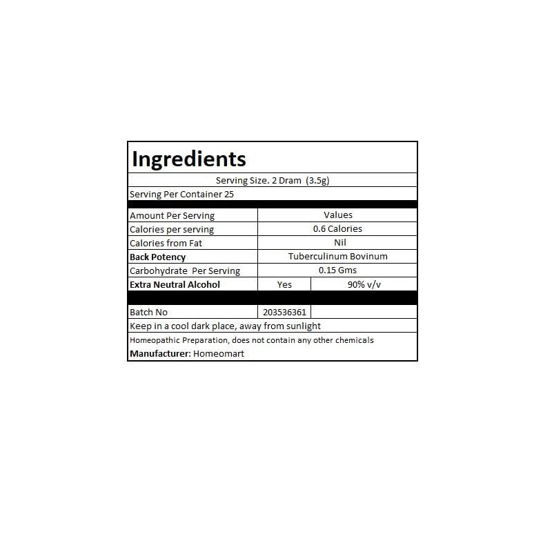 Homeomart.com Tuberculinum Bovinum Homeopathy Pellets (Pills) in 30C Potency, Pack