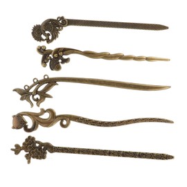 Healvian 5pcs Retro Hair Accessories Hairpin Elegant Women Hair Clips for Weddings Parties and Dances Vintage Style Oriental Charm Random Style
