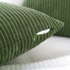 Pack of 2 Moss Green Corduroy Decorative Throw Pillow Covers